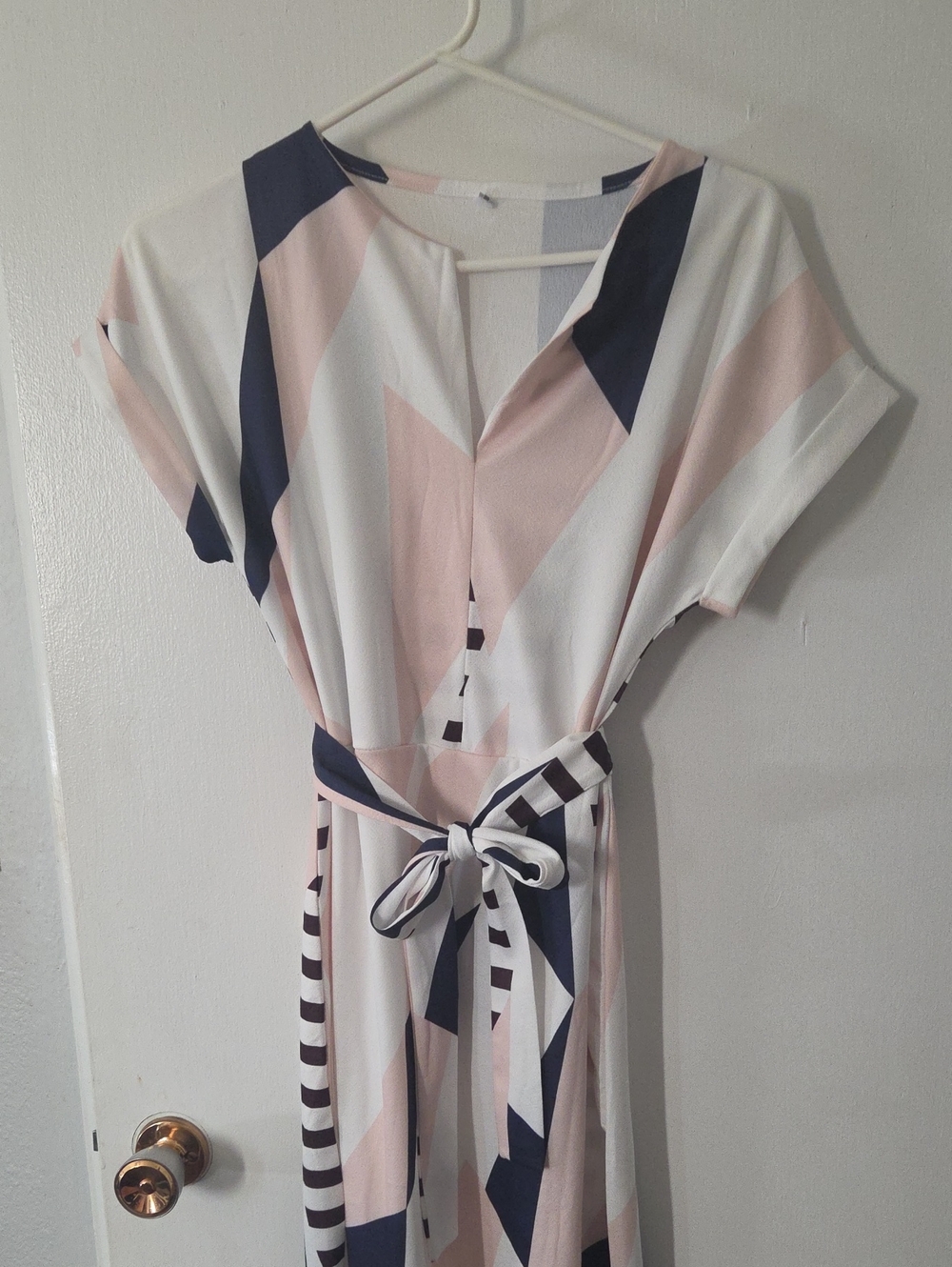 Amazon Women’s Midi Dress in Blush, Navy & White